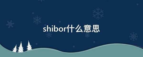 shibor什么意思