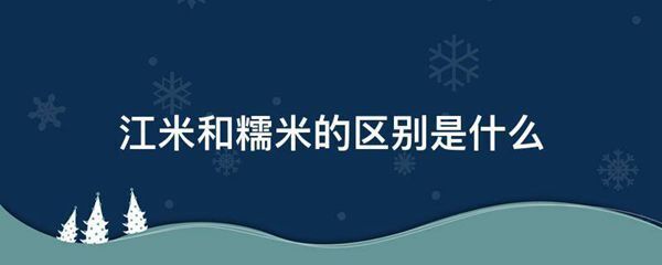 江米和糯米的区别是什么图片