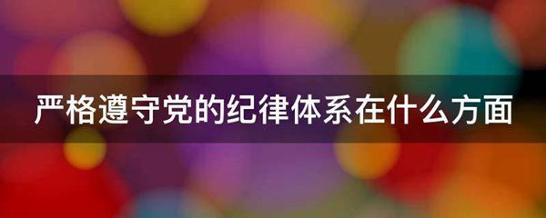 严格遵守党的纪律体系在什么方面