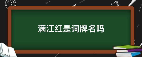 满江红是词牌名吗