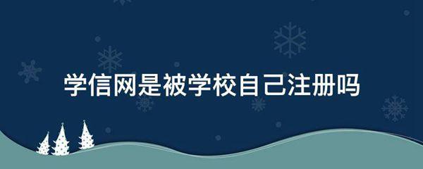 学信网是被学校自己注册吗