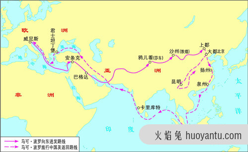 马可波罗东行路线是什么_马可波罗东行路线图