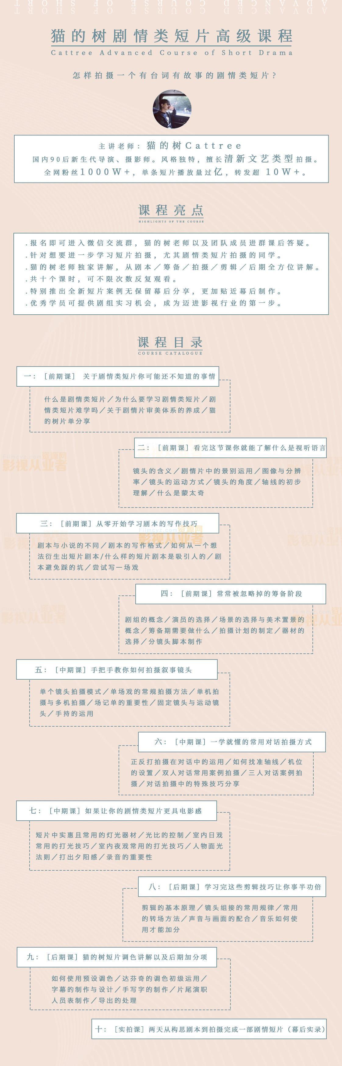 【猫的树】剧情类短片高级课程