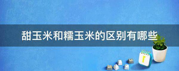 甜玉米和糯玉米的区别有哪些