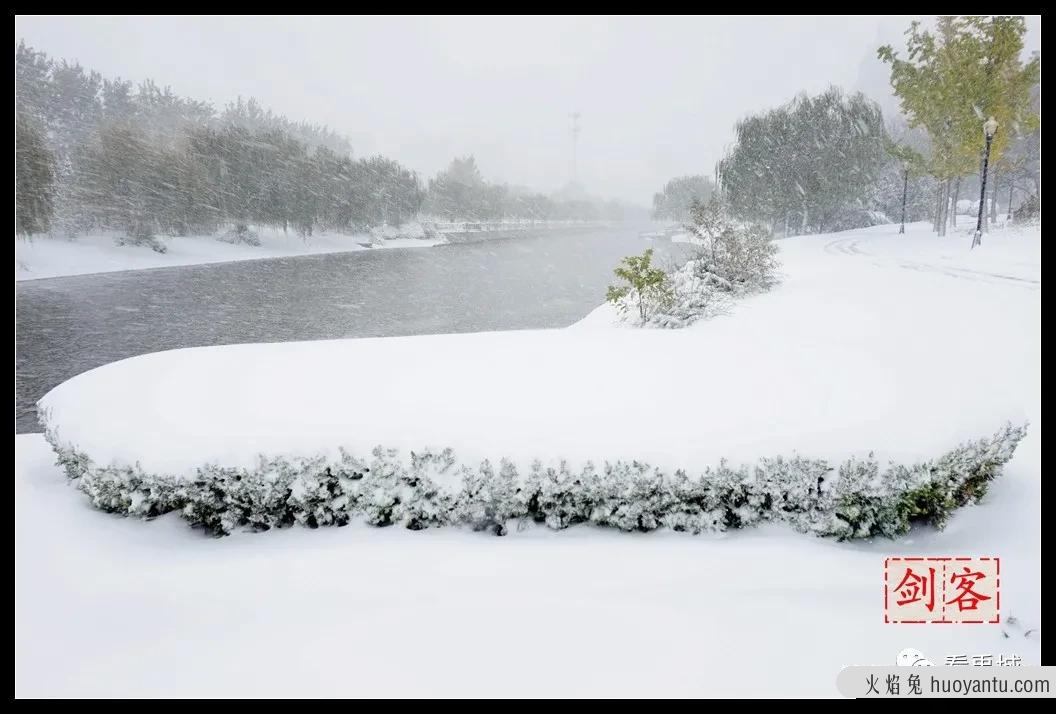 风雪中的禹城（尹希剑拍摄）