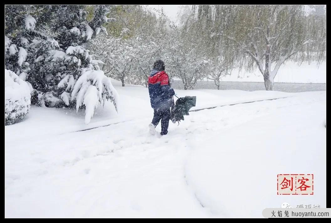 风雪中的禹城（尹希剑拍摄）