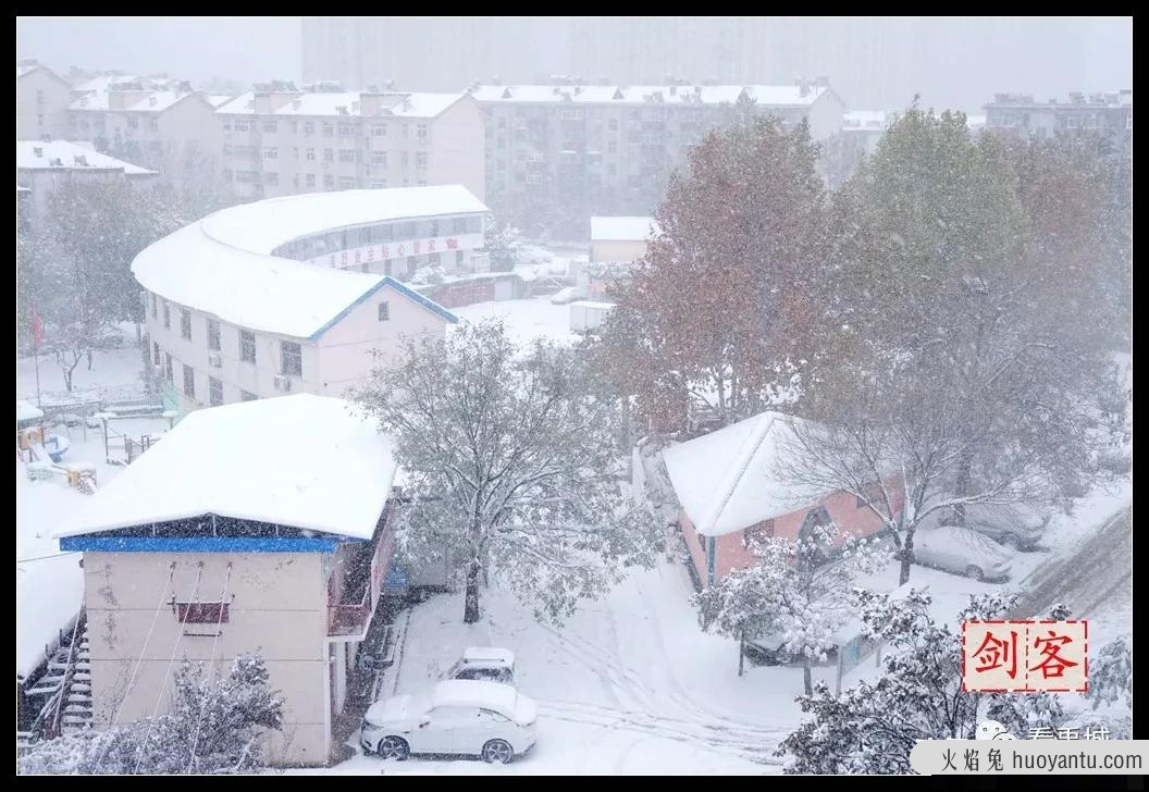 风雪中的禹城（尹希剑拍摄）