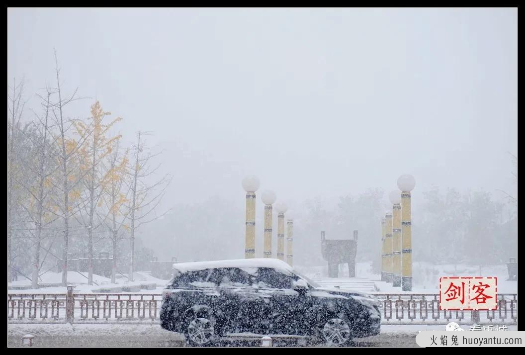 风雪中的禹城（尹希剑拍摄）