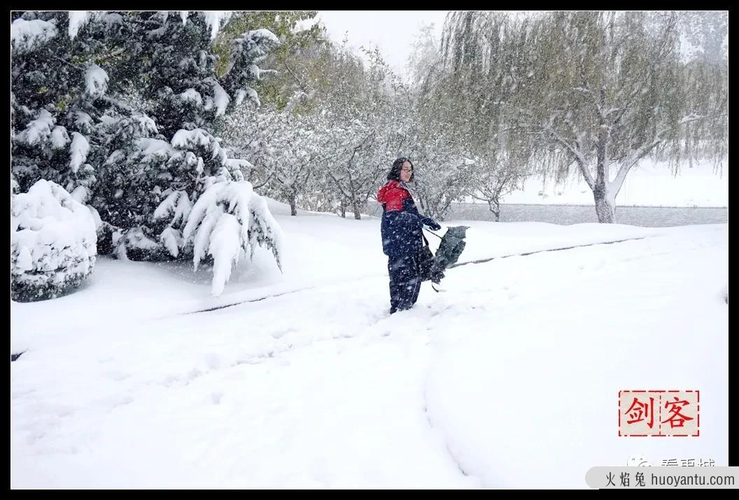 风雪中的禹城（尹希剑拍摄）