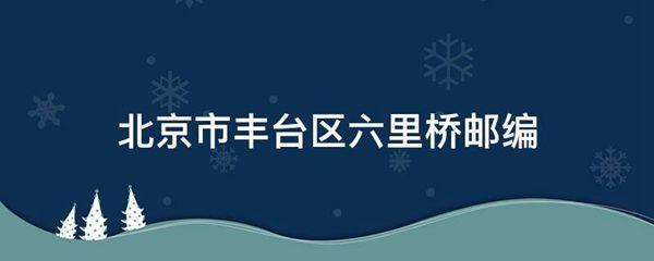 北京市丰台区六里桥邮编