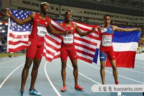 男子4x400米接力世界纪录：2分55秒39（美国队成功卫冕）