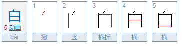 白的笔顺规则是先什么后什么