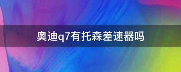 奥迪q7有托森差速器吗