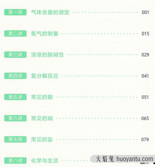 高途张立琛2022暑假初三化学暑期系统班完结视频课程