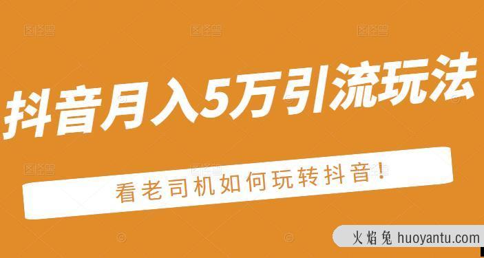 老古董·抖音月入5万引流玩法